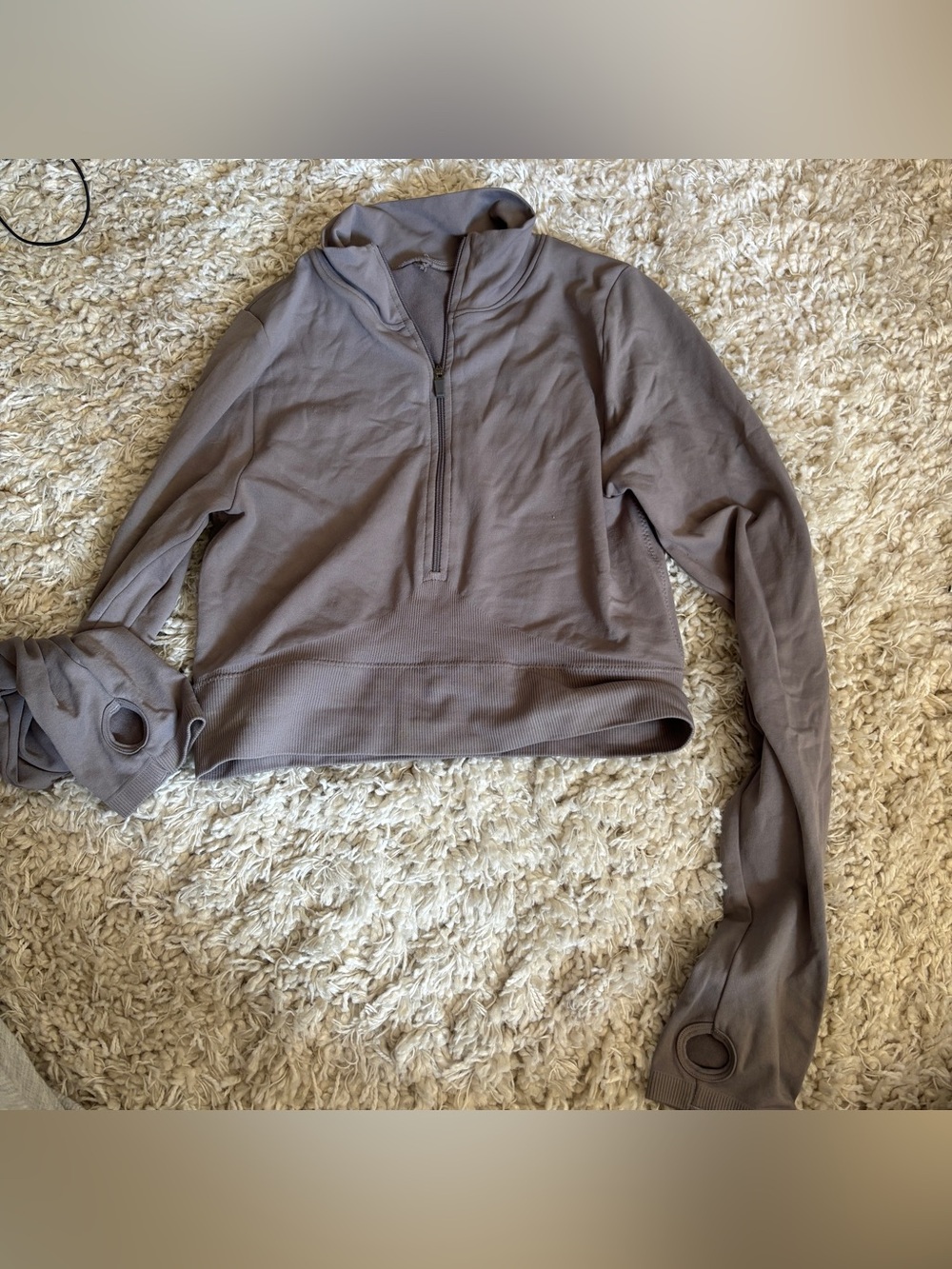 Garage Women’s Half-Zip Long Sleeve Pullover - Taupe